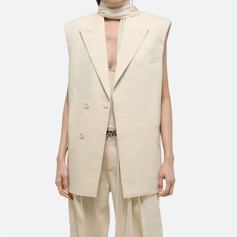 Helmut Lang Ivory Sleeveless Blazer